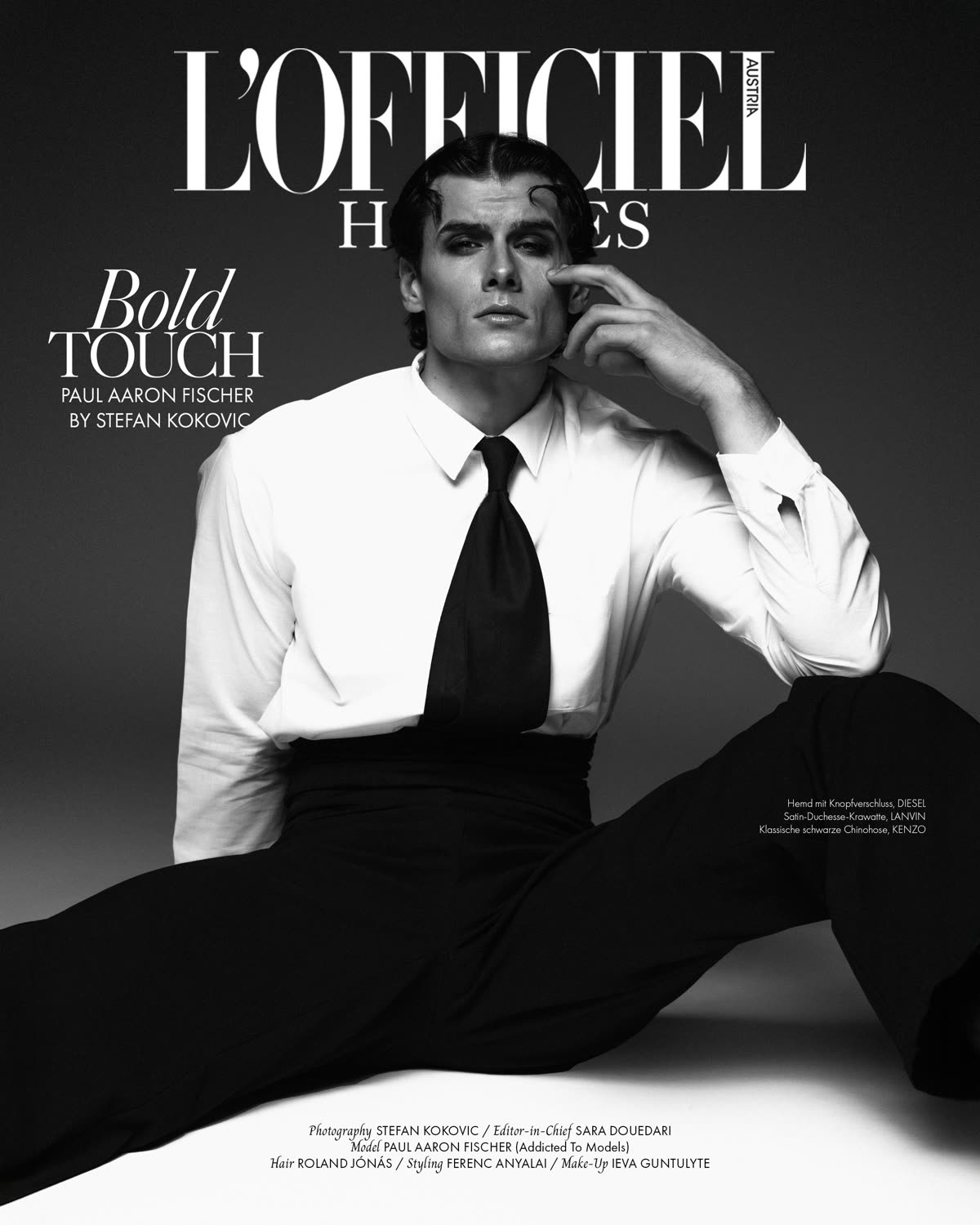 L&rsquo;Officiel Hommes: Bold Touch, Paul Aaron Fischer